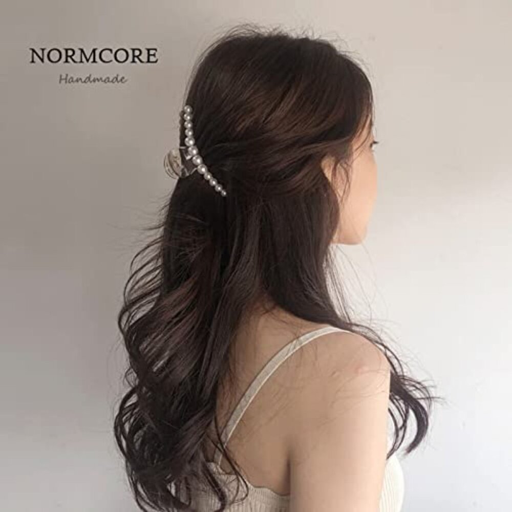 Large Pearl Hair Claw Clips Set of 4 for Thick Hair Styling - Picture 5 of 7